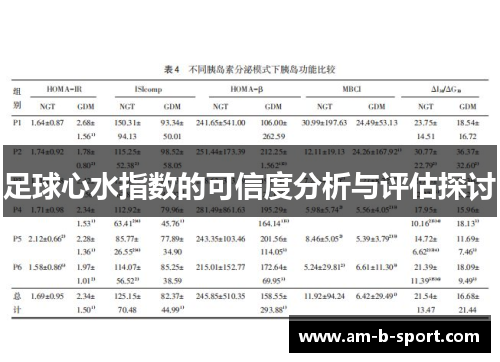 足球心水指数的可信度分析与评估探讨